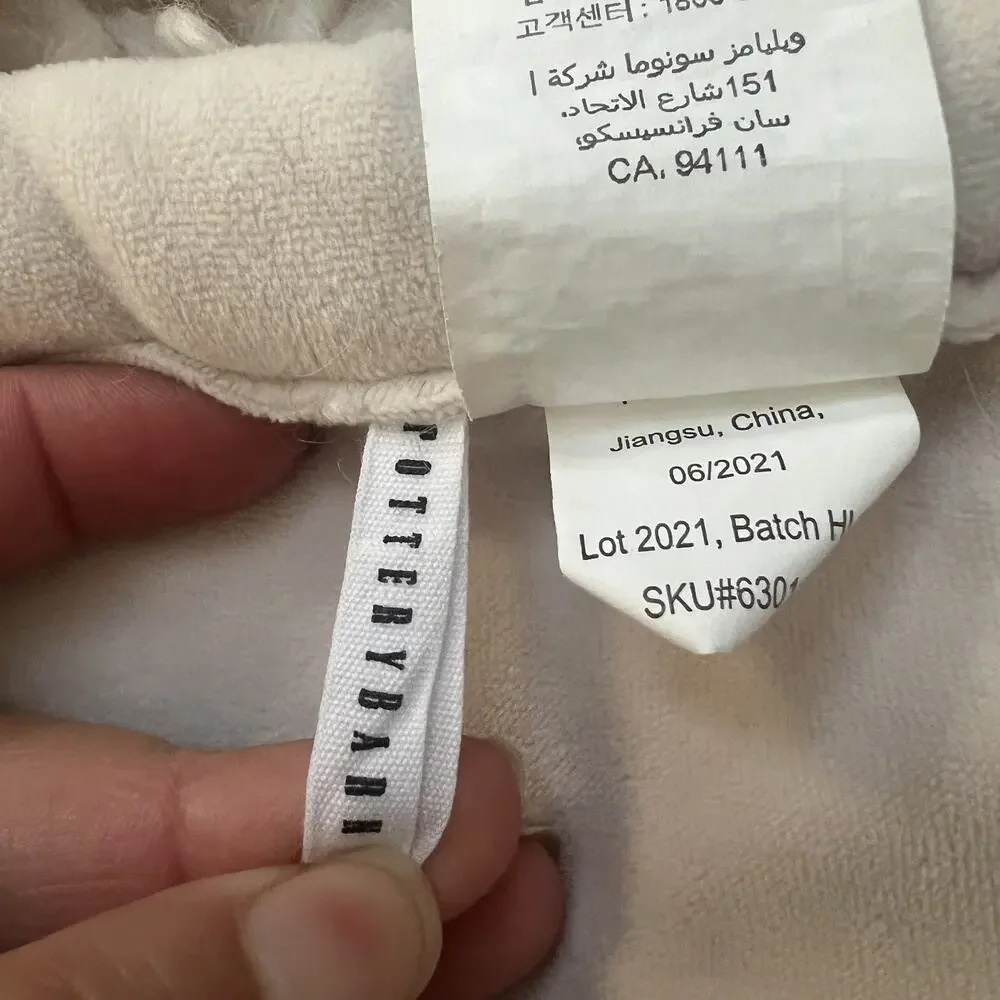 Pottery Barn Faux Fur Throw Blanket Cream 50 x 60